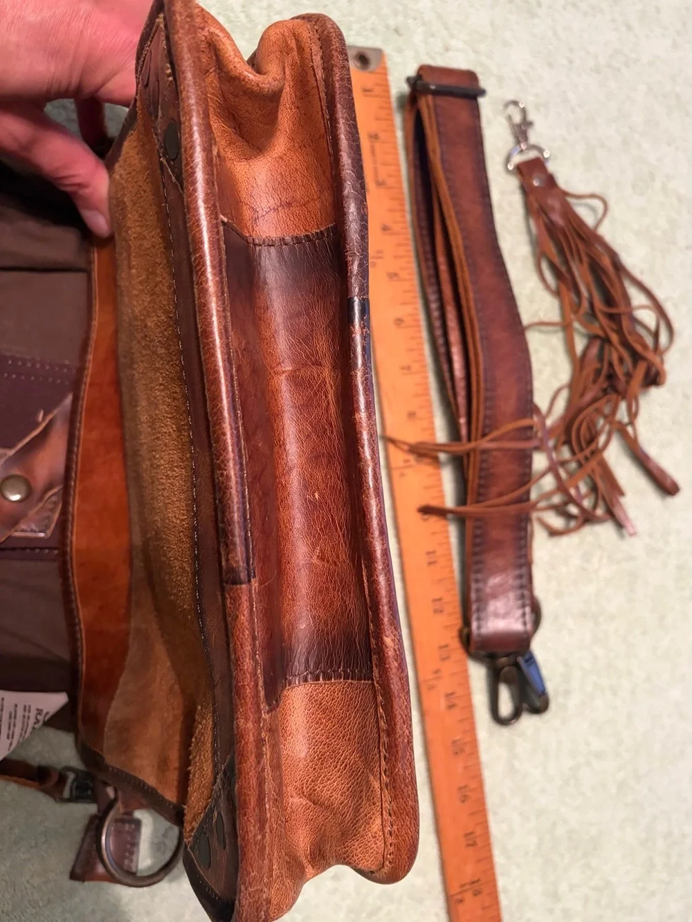 STS Ranchwear Leather Serape Convertible Crossbody Bag Western Boho
